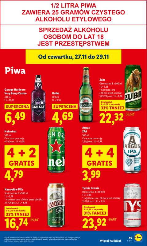 Lidl - gazetka promocyjna Oferta od czwartku od czwartku 27.11 do soboty 29.11 - strona 49