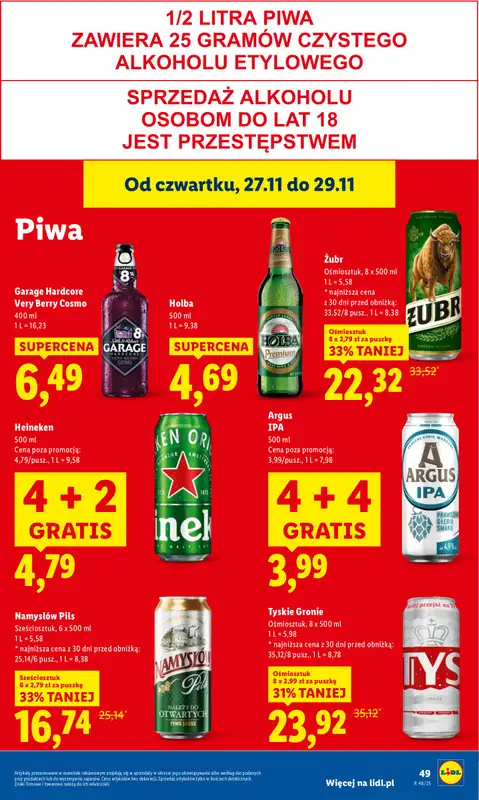 Lidl - gazetka promocyjna Oferta od czwartku od czwartku 27.11 do soboty 29.11 - strona 49