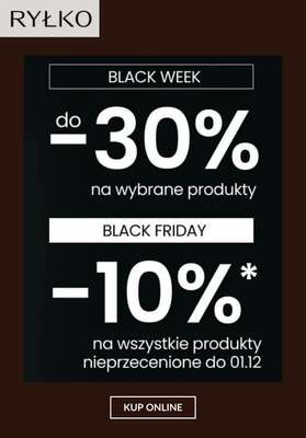 Ryłko - gazetka promocyjna Oferty na BLACK WEEK i BLACK FRIDAY do -30% od czwartku 27.11 do poniedziałku 01.12