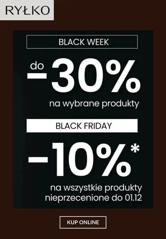 Ryłko - gazetka promocyjna Oferty na BLACK WEEK i BLACK FRIDAY do -30%  