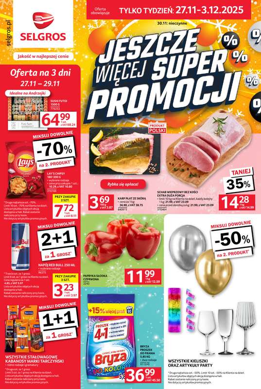 Selgros - gazetka promocyjna Jeszcze więcej super promocji! od czwartku 27.11 do środy 03.12