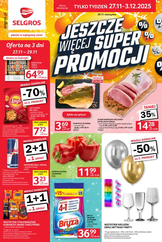 Selgros - gazetka promocyjna Jeszcze więcej super promocji! od czwartku 27.11 do środy 03.12