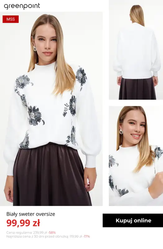 Greenpoint - gazetka promocyjna Stylowe swetry z wyprzedaży — złap okazję! od czwartku 27.11  - strona 15