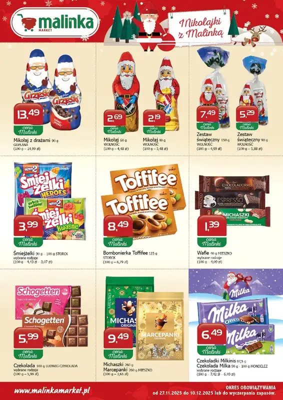 MALINKA - gazetka promocyjna Gazetka od czwartku 27.11 do środy 10.12