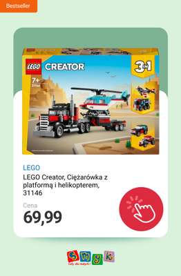LEGO Creator, Ciężarówka z platformą i helikopterem, 31146