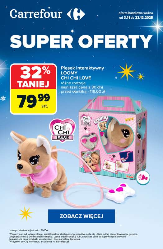 Carrefour - gazetka promocyjna SUPER promocje na zabawki dla dziewczynek od piątku 28.11 do czwartku 04.12
