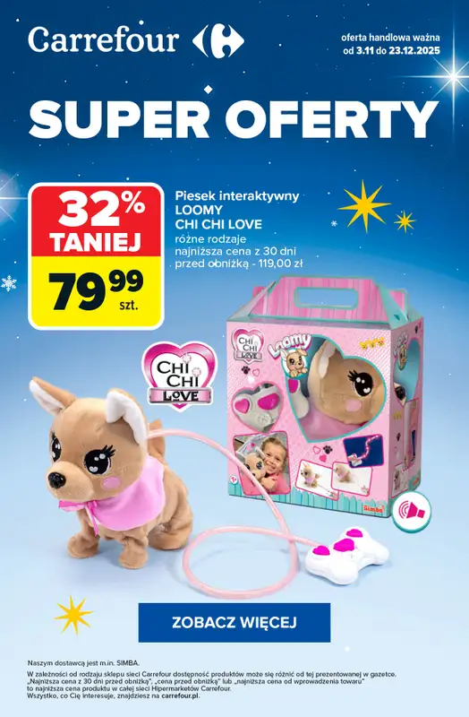 Carrefour - gazetka promocyjna SUPER promocje na zabawki dla dziewczynek od piątku 28.11 do czwartku 04.12