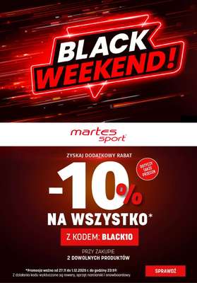 BLACK FRIDAY - gazetka promocyjna Martes Sport | -10% z kodem przy zakupie min. 2 produktów od piątku 28.11 do poniedziałku 01.12