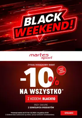 BLACK FRIDAY - gazetka promocyjna Martes Sport | -10% z kodem przy zakupie min. 2 produktów od piątku 28.11 do poniedziałku 01.12