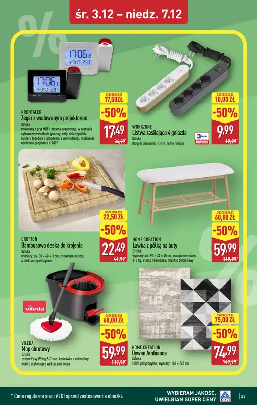 Aldi - gazetka promocyjna TULCE: WIELKIE OTWARCIE już w środę: 03.12! od środy 03.12 do niedzieli 07.12 - strona 23