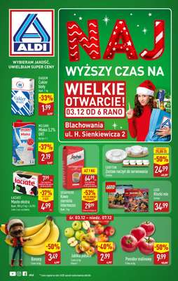 Aldi - gazetka promocyjna BLACHOWNIA: WIELKIE OTWARCIE już w środę: 03.12! od środy 03.12 do niedzieli 07.12