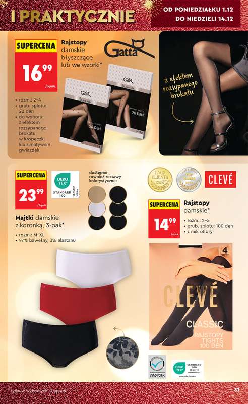 Biedronka - gazetka promocyjna Okazje tygodnia od 29.11 od soboty 29.11 do środy 17.12 - strona 31