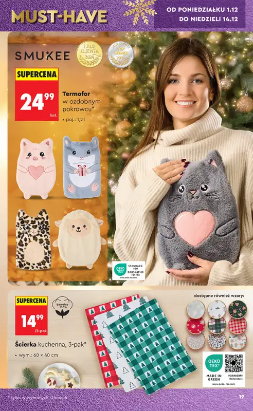 Biedronka - gazetka promocyjna Okazje tygodnia od 29.11 od soboty 29.11 do środy 17.12 - strona 19