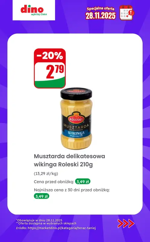 Dino - gazetka promocyjna Specjalna oferta na 28.11.2025 - promocje spoza gazetki od piątku 28.11 do piątku 28.11 - strona 7