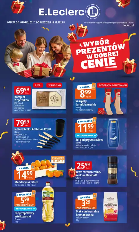 Leclerc - gazetka promocyjna Oferta E.Leclerc I Wybór prezentów w dobrej cenie od wtorku 02.12 do niedzieli 14.12