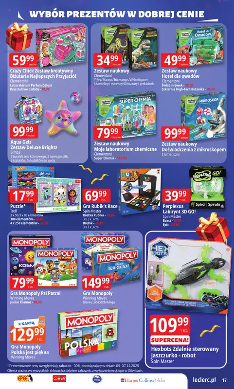 Leclerc - gazetka promocyjna Oferta E.Leclerc I Wybór prezentów w dobrej cenie od wtorku 02.12 do niedzieli 14.12 - strona 17