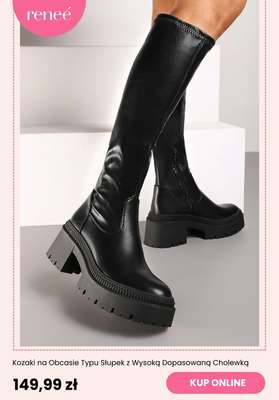 Kozaki na Obcasie Typu Słupek z Wysoką Dopasowaną Cholewką