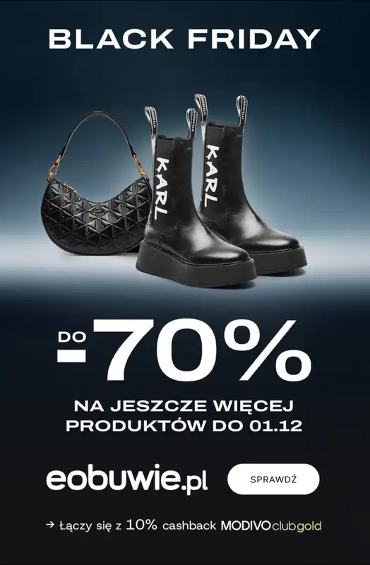 eobuwie.pl - gazetka promocyjna Black Friday do -70% – łap finalne okazje! od piątku 28.11 do poniedziałku 01.12