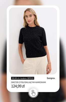 Sweter z połyskującymi kamieniami