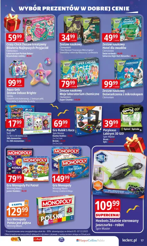 Leclerc - gazetka promocyjna Oferta E.Leclerc I Wybór prezentów w dobrej cenie od wtorku 02.12 do niedzieli 14.12 - strona 17