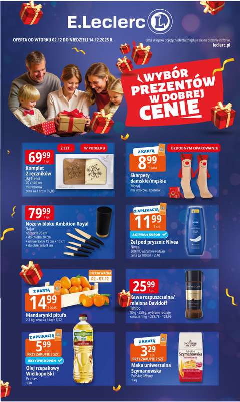 Leclerc - gazetka promocyjna Oferta E.Leclerc I Wybór prezentów w dobrej cenie od wtorku 02.12 do niedzieli 14.12