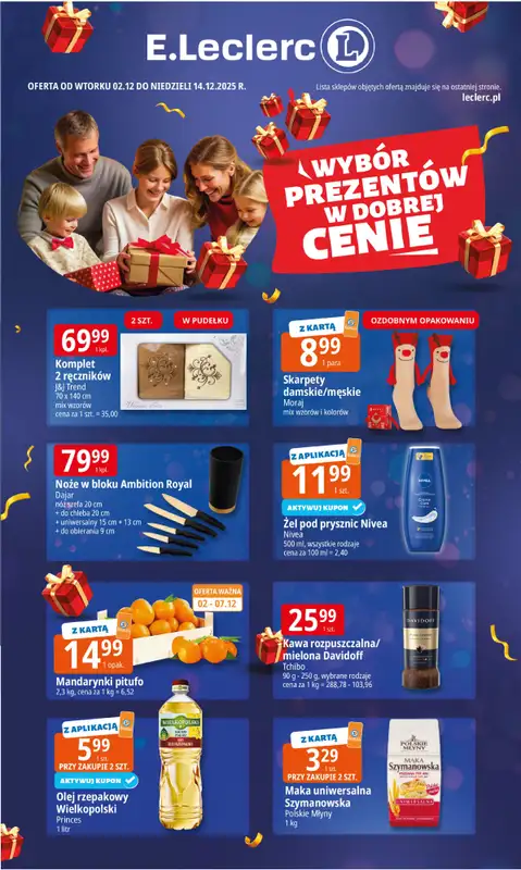 Leclerc - gazetka promocyjna Oferta E.Leclerc I Wybór prezentów w dobrej cenie od wtorku 02.12 do niedzieli 14.12