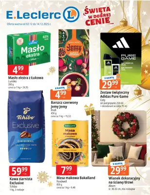 Leclerc - gazetka promocyjna Oferta E.Leclerc I Święta w dobrej cenie od wtorku 02.12 do niedzieli 14.12