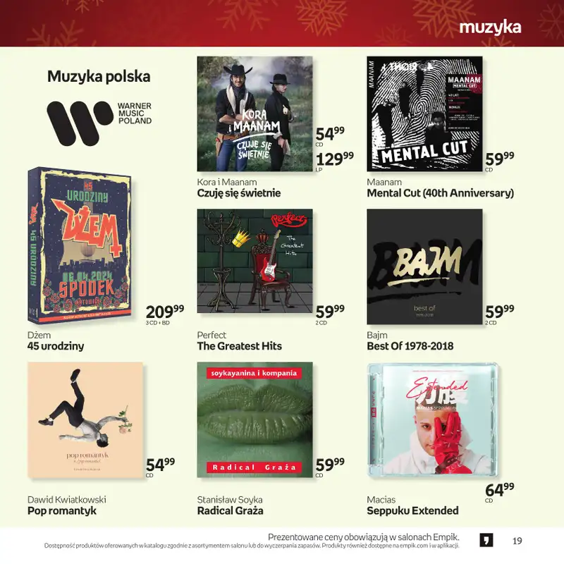 Empik - gazetka promocyjna Katalog: Muzyka od niedzieli 30.11 do środy 24.12 - strona 19