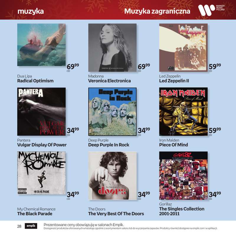 Empik - gazetka promocyjna Katalog: Muzyka od niedzieli 30.11 do środy 24.12 - strona 28