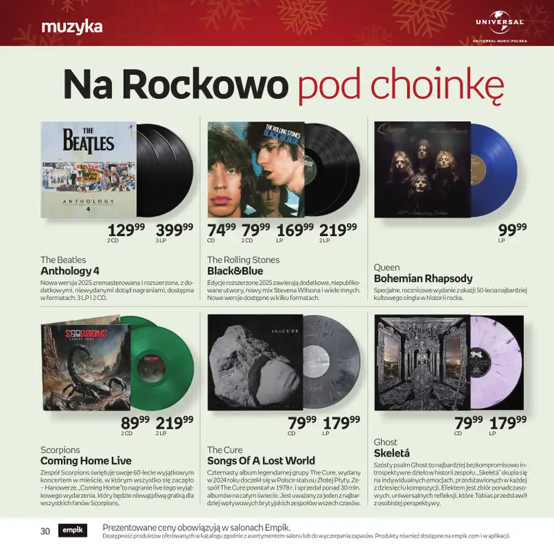 Empik - gazetka promocyjna Katalog: Muzyka od niedzieli 30.11 do środy 24.12 - strona 30