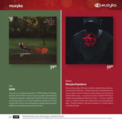 Empik - gazetka promocyjna Katalog: Muzyka od niedzieli 30.11 do środy 24.12 - strona 14