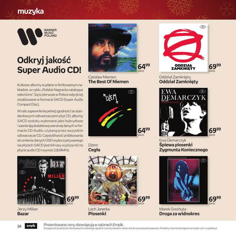 Empik - gazetka promocyjna Katalog: Muzyka od niedzieli 30.11 do środy 24.12 - strona 34
