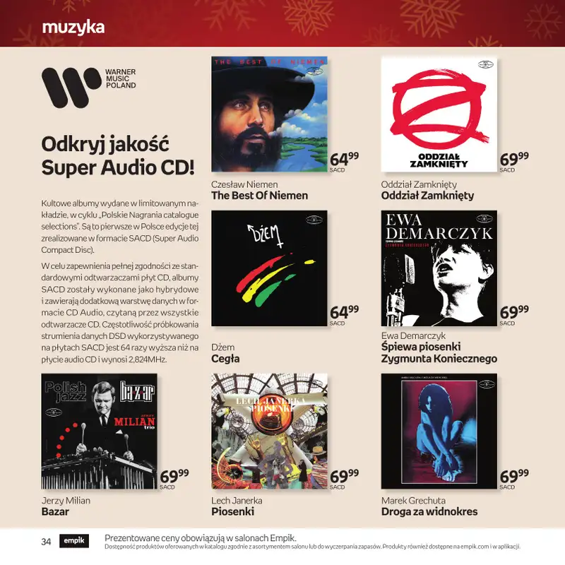 Empik - gazetka promocyjna Katalog: Muzyka od niedzieli 30.11 do środy 24.12 - strona 34