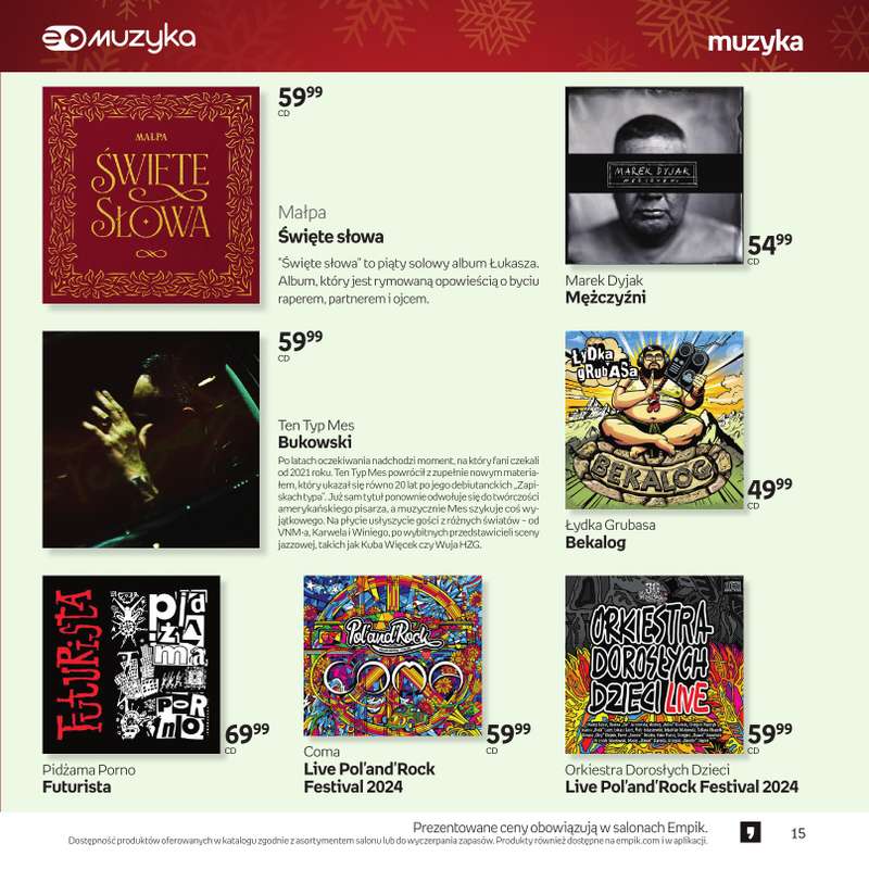 Empik - gazetka promocyjna Katalog: Muzyka od niedzieli 30.11 do środy 24.12 - strona 15