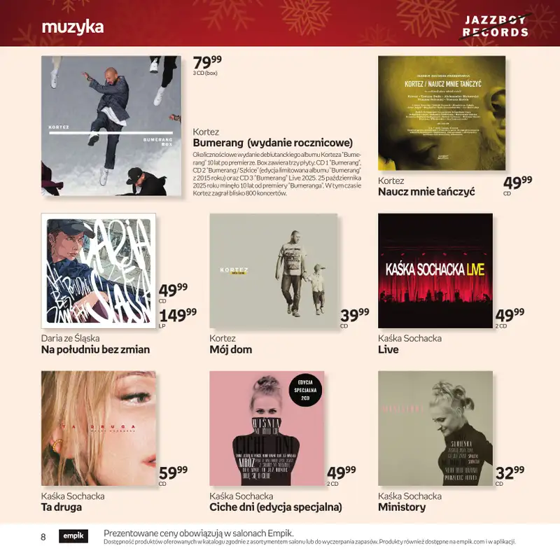 Empik - gazetka promocyjna Katalog: Muzyka od niedzieli 30.11 do środy 24.12 - strona 8