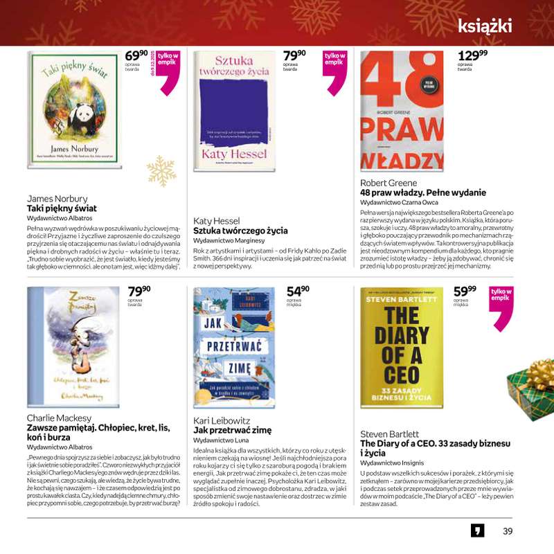 Empik - gazetka promocyjna Katalog: Książki od niedzieli 30.11 do środy 24.12 - strona 39