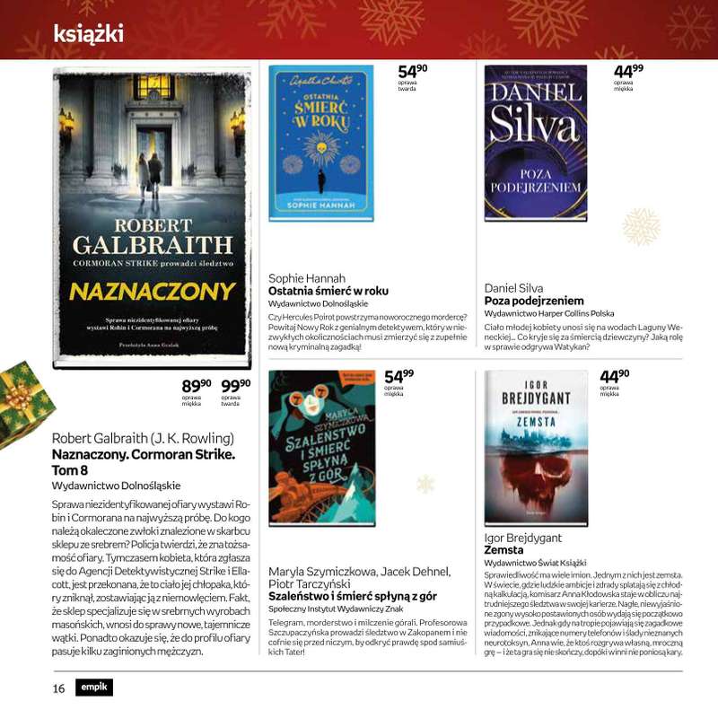 Prezenty - gazetka promocyjna Empik I Katalog: Książki od niedzieli 30.11 do środy 24.12 - strona 16