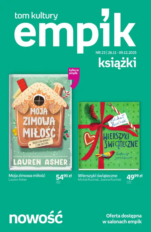 Prezenty - gazetka promocyjna Empik I Tom kultury: książki od piątku 28.11 do wtorku 09.12