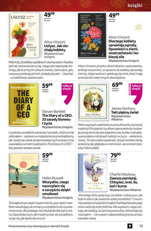 Prezenty - gazetka promocyjna Empik I Tom kultury: książki od piątku 28.11 do wtorku 09.12 - strona 73