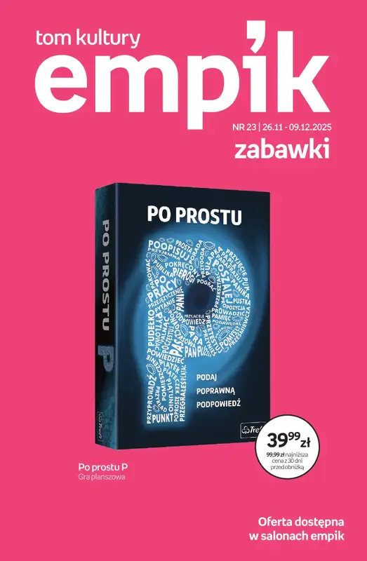 Prezenty - gazetka promocyjna Empik I Tom kultury: zabawki od piątku 28.11 do wtorku 09.12
