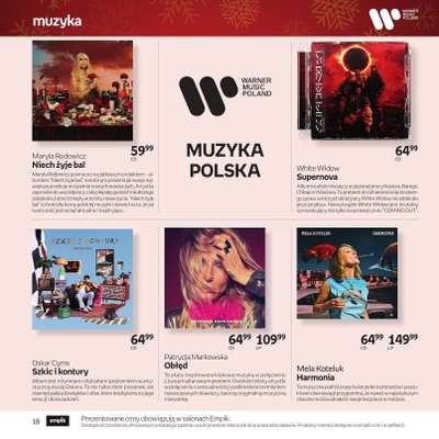 Prezenty - gazetka promocyjna Empik I Katalog: Muzyka od niedzieli 30.11 do środy 24.12 - strona 18