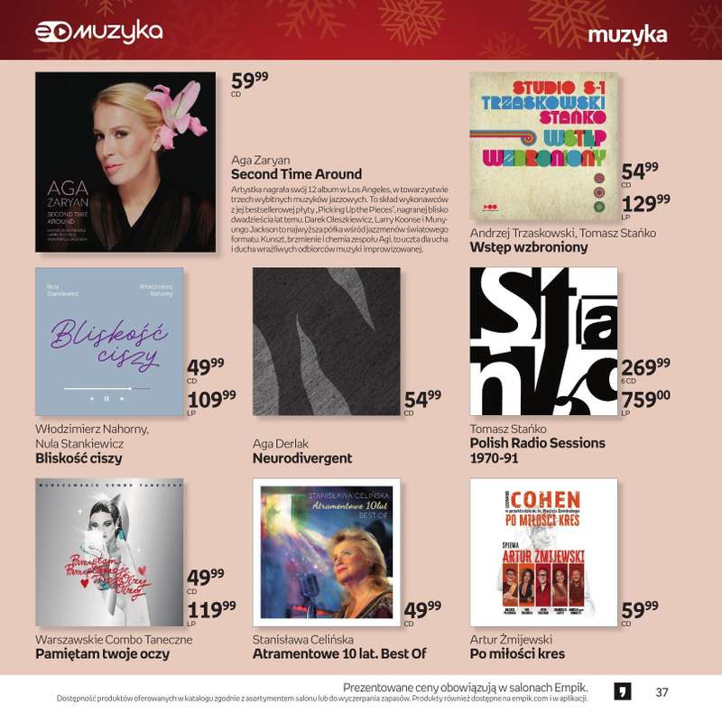 Prezenty - gazetka promocyjna Empik I Katalog: Muzyka od niedzieli 30.11 do środy 24.12 - strona 37