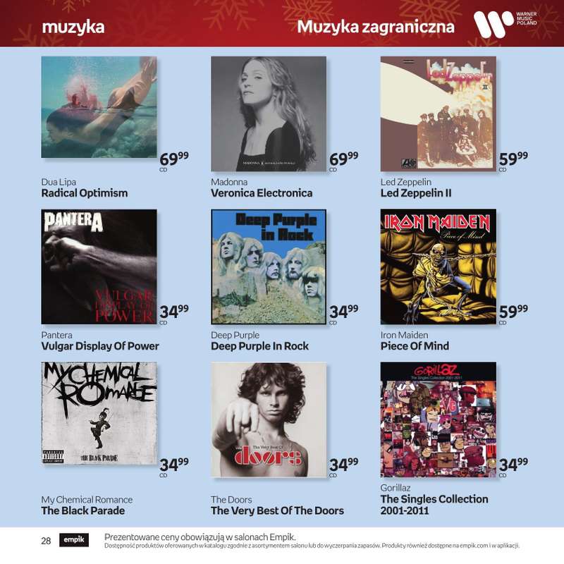 Prezenty - gazetka promocyjna Empik I Katalog: Muzyka od niedzieli 30.11 do środy 24.12 - strona 28