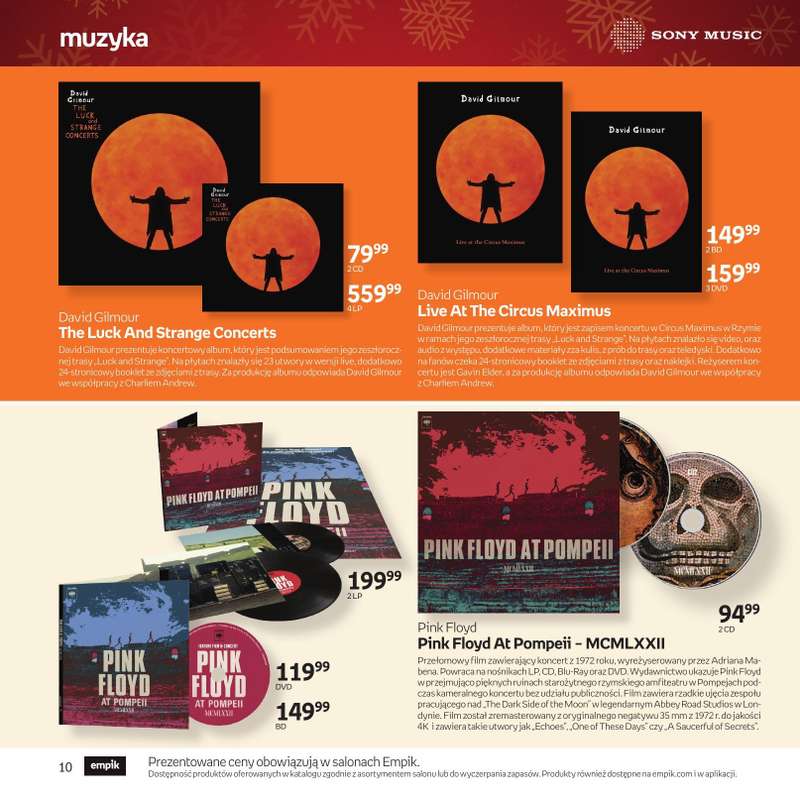 Prezenty - gazetka promocyjna Empik I Katalog: Muzyka od niedzieli 30.11 do środy 24.12 - strona 10