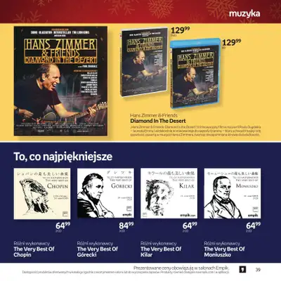 Prezenty - gazetka promocyjna Empik I Katalog: Muzyka od niedzieli 30.11 do środy 24.12 - strona 39