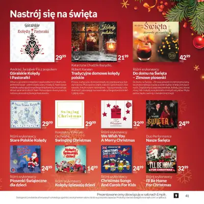 Prezenty - gazetka promocyjna Empik I Katalog: Muzyka od niedzieli 30.11 do środy 24.12 - strona 41