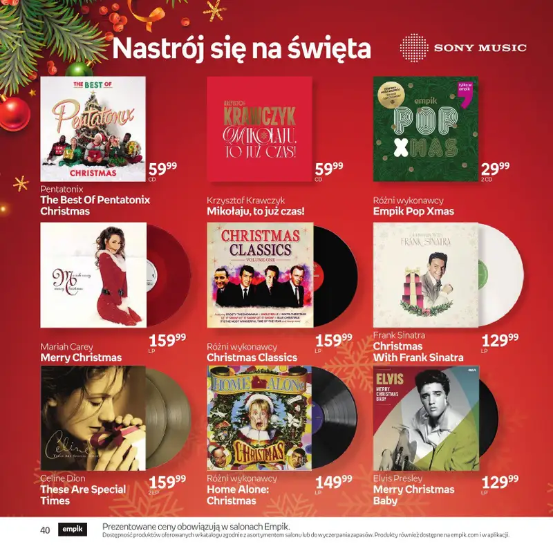 Prezenty - gazetka promocyjna Empik I Katalog: Muzyka od niedzieli 30.11 do środy 24.12 - strona 40