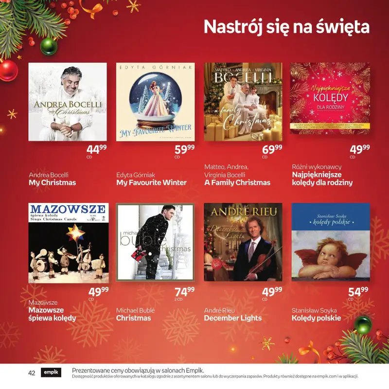 Prezenty - gazetka promocyjna Empik I Katalog: Muzyka od niedzieli 30.11 do środy 24.12 - strona 42