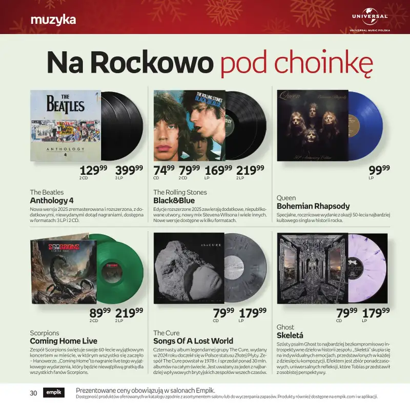 Prezenty - gazetka promocyjna Empik I Katalog: Muzyka od niedzieli 30.11 do środy 24.12 - strona 30