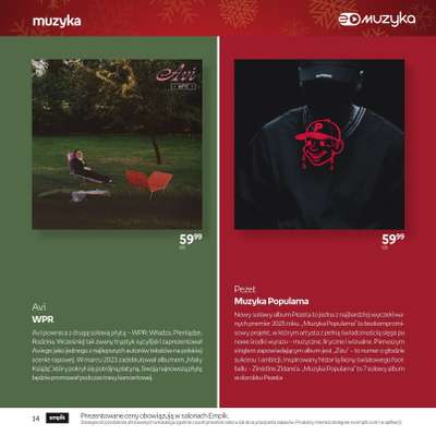 Prezenty - gazetka promocyjna Empik I Katalog: Muzyka od niedzieli 30.11 do środy 24.12 - strona 14
